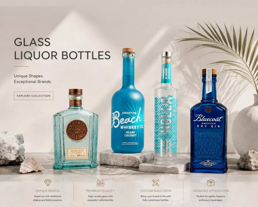 Garrafas de licor de vidro